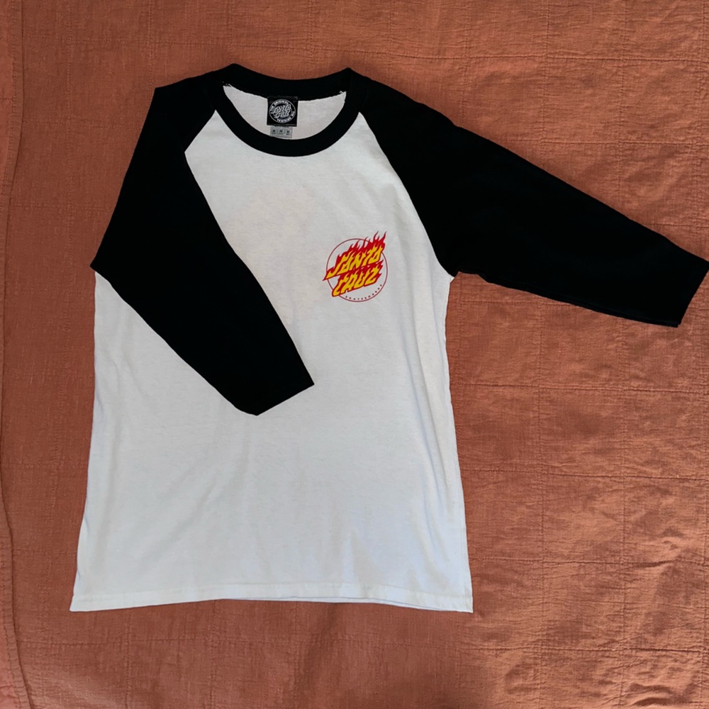 Santa Cruz Skateboards kids Baseball Tee Size M